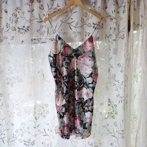 Floral slip dress, silky night wear